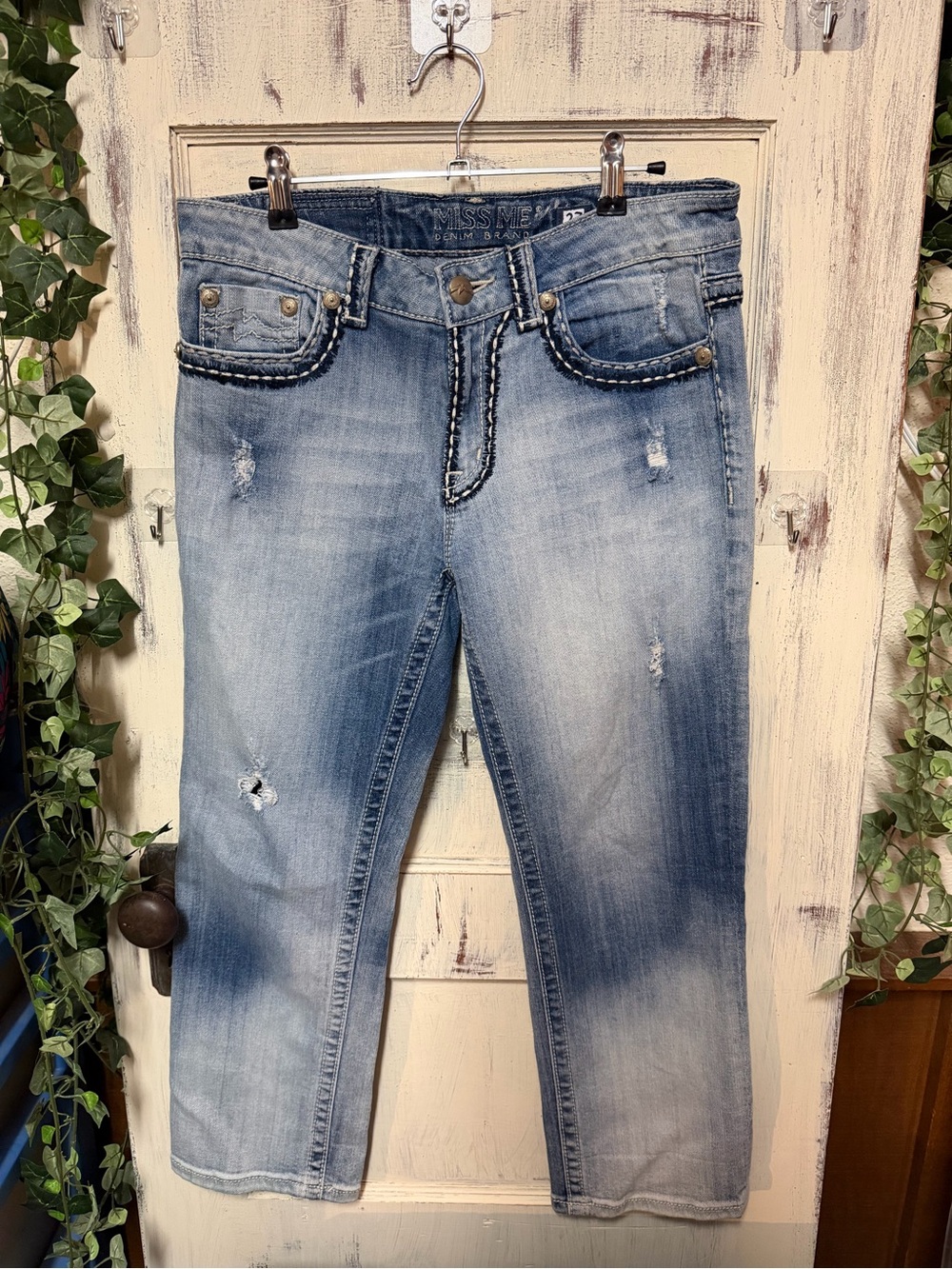 Miss Me Washed Light Blue Distressed Boyfriend Jeans